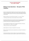 Biology Exam Questions – Receptors With Solutions