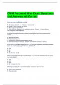 CNIM Frequent Miss Exam Questions and Answers All Correct