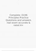 D196 Principles Practice Questions and answers real exam accurate & rated A+