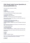 CISA Study Guide Correct Questions & Answers(GRADED A+)