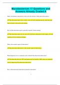 Mycobacterium 17 Questions and Answers Already Graded A