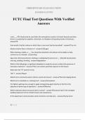 FCTC Final Test Questions With Verified Answers