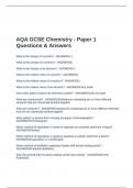 AQA GCSE Chemistry - Paper 1 Questions & Answers