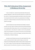 PHIL 333 Professional Ethics Assignment 1 Athabasca University