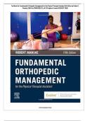 Test Bank for Fundamental Orthopedic Management for the Physical Therapist Assistant 5th Edition by Robert C. Manske, ISBN No; 9780323661713, all 29 Chapters Covered  (NEWEST 2024)