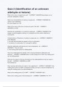 Quiz 2 (Identification of an unknown aldehyde or ketone)- Questions and answers