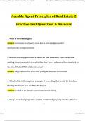 Aceable Agent Principles of Real Estate 2 Practice Test (2024 / 2025) Actual Questions and Verified Answers, 100% Guarantee Pass