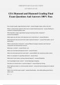 GIA Diamond and Diamond Grading Final Exam Questions And Answers 100% Pass