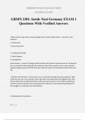 GRMN 2301: Inside Nazi Germany EXAM 1 Questions With Verified Answers