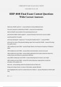 HHP 4040 Final Exam Content Questions With Correct Answers