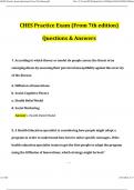 CHES Practice Exam Questions (From 7th edition) (2024 / 2025) Actual Questions and Verified Answers, 100% Guarantee Pass