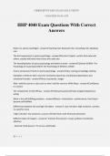 HHP 4040 Exam Questions With Correct Answers