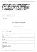 Praxis- Science 5905 | 2024-2025 LATEST UPDATE COMPREHENSIVE QUESTIONS (Frequently Most Tested) AND VERIFEID ANSWERS (100% accurate)|GET IT A+