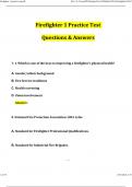 All Firefighter 1 Practice Test (2024 / 2025) Actual Questions and Verified Answers, 100% Guarantee Pass