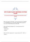 ATR 72-600 FLIGHT WARNING SYSTEM EXAM WITH GUARANTEED ACCURATE ANSWERS