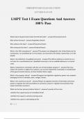 LMPT Test 1 Exam Questions And Answers 100% Pass