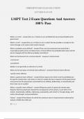 LMPT Test 2 Exam Questions And Answers 100% Pass