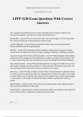 LPPP 3230 Exam Questions With Correct Answers