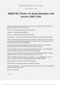 MQM 382 (Weeks 1-4) Exam Questions And Answers 100% Pass