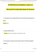 NCCER Electrical module 3 (intro to electrical circuits) Exam 2024 Questions and Answers (Latest Update) Verified Answered ,Graded A+.