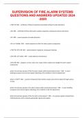 SUPERVISION OF FIRE ALARM SYSTEMS QUESTIONS AND ANSWERS UPDATED 2024 -2025