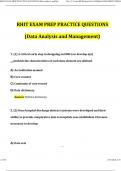 RHIT EXAM PREP PRACTICE EXAM (Data Analysis and Management) (2024 / 2025) Actual Questions and Verified Answers, 100% Guarantee Pass