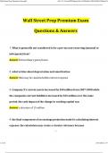 Wall Street Prep Premium Exam (2024 / 2025) Actual Questions and Verified Answers, 100% Guarantee Pass