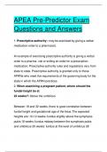 APEA Pre-Predictor Exam Questions and Answers 2024