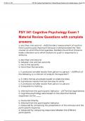 PSY 341 Cognitive Psychology Exam 1 Material Review Questions with complete answers