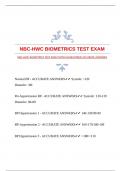 NBC-HWC BIOMETRICS TEST EXAM WITH GUARANTEED ACCURATE ANSWERS