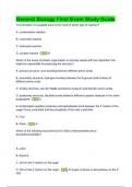 General Biology Final Exam Study Guide Review 2024 - 2025 Questions and Answers Solved 100- Correct