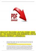 PACKAGE DEAL >> HESI EXIT RN EXAM | ACTUAL EXAM | 2024|25 | 700 QUESTIONS AND ANSWERS | RATIONALES | NEWEST | GRADED A+