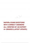 NAPSRx EXAM QUESTIONS  WITH CORRECT ANSWERS ALL VERIFIED BY AN EXPERT 