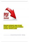 PRAXIS SCIENCE 5905 STUDY GUIDE | DETAILED SOLUTIONS | LATEST UPDATE 2024