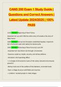 CANS 200 Exam 1 Study Guide | Questions and Correct Answers | Latest Update 2024/2025 | 100% PASS