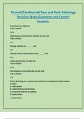 Thyroid/Parathyroid/Face and Neck Pathology Revision Study Questions and Correct  Answers.