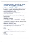 Health Assessment Jarvis Ch 17: Nose, Mouth & Throat Updated Questions & Answers Graded A+ 2025 