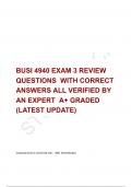 BUSI 4940 EXAM 3 REVIEW QUESTIONS  WITH CORRECT ANSWERS ALL VERIFIED BY AN EXPERT  A+ GRADED (LATEST UPDATE)