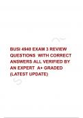 BUSI 4940 EXAM 3 REVIEW QUESTIONS  WITH CORRECT ANSWERS ALL VERIFIED BY AN EXPERT  A+ GRADED (LATEST UPDATE)