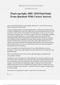 Final copyright, MBU 2520 Final Study Exam Questions With Correct Answers