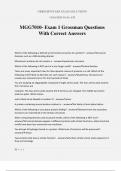 MGG7010- Exam 1 Grossman Questions With Correct Answers