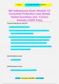 MA Salesperson Exam Module 12:  Consumer Protection Laws Mostly Tested Questions and Correct  Answers (100% Pass)