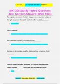 MKT 205 Mostly Tested Questions  and Correct Answers (100% Pass)