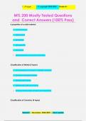 MTL 200 Mostly Tested Questions  and Correct Answers (100% Pass)