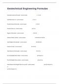 Geotechnical Engineering Formulas Assessment Questions And Verified Answers.