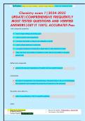 Chemistry exam 1|2024-2025  UPDATE|COMPREHENSIVE FREQUENTLY  MOST TESTED QUESTIONS AND VERIFIED  ANSWERS|GET IT 100% ACCURATE!! Pass