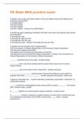 PA State NHA practice exam Questions with Answers (All Answers Correct)