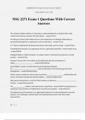 NSG 2271 Exam 1 Questions With Correct Answers