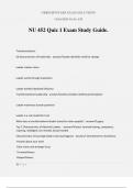 NU 452 Quiz 1 Exam Study Guide.