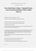 Perry Real Estate College - National Practice Tests 6-10 Exam Questions With Verified Answers